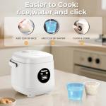 Linlove Rice Cooker Small 4 cup Uncooked,2 Quart Non-stick Mini Rice Cooker,With Stainless Steel Steamer Tray,One-Switch to Cook and Auto Keep Warm,Recipe Guide,Small space saving for 1-4 people,White