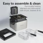 Hamilton Beach Electric Deep Fryer with 2 Baskets and Lid, 4.5 Liters / 19 Cups Oil Capacity, Temperature Control, View Window, Professional Style, 1800 Watts, Stainless Steel (35036)