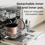 Linlove Rice Cooker Small 4 cup Uncooked,2 Quart Non-stick Mini Rice Cooker,With Stainless Steel Steamer Tray,One-Switch to Cook and Auto Keep Warm,Recipe Guide,Small space saving for 1-4 people,White