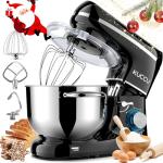 KUCCU Stand Mixer, 6.5 Qt 660W, 6-Speed Tilt-Head Food Dough Mixer, Kitchen Electric Mixer with Stainless Steel Bowl,Dough Hook,Whisk, Beater, Egg white separator (6.5-QT, Black)