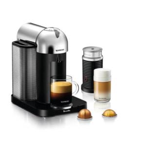 Nespresso Vertuo Coffee and Espresso Maker by Breville, Chrome with Aeroccino Milk Frother