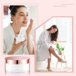 Dandat 24 Pcs 4 oz Plastic Jar Container with Lid and Label Refillable Empty Round Clear with Rose Gold PET Cosmetic Sample Containers for Lotion, Cream, Ointments, Body Butter, Makeup, Travel Storage