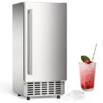 COWSAR Commercial Under Counter Nugget Ice Maker Machine, 68Lbs/Day Ice Maker with Double Ice Baskets, Bulit-in Freestanding Ice Machine, 24H Timer & Self-Cleaning, for Commercial & Home Use(Silver)