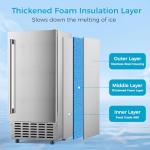 COWSAR Commercial Under Counter Nugget Ice Maker Machine, 68Lbs/Day Ice Maker with Double Ice Baskets, Bulit-in Freestanding Ice Machine, 24H Timer & Self-Cleaning, for Commercial & Home Use(Silver)