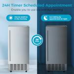 COWSAR Commercial Under Counter Nugget Ice Maker Machine, 68Lbs/Day Ice Maker with Double Ice Baskets, Bulit-in Freestanding Ice Machine, 24H Timer & Self-Cleaning, for Commercial & Home Use(Silver)