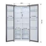 Iceblue 15.6 Cu.Ft. Side by Side Refrigerators, Zoning Temperature Control Frost Free Beverage Refrigerators, Black Stainless Steel Beverage Fridge with Freezer