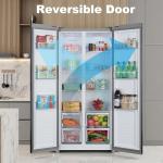 Iceblue 15.6 Cu.Ft. Side by Side Refrigerators, Zoning Temperature Control Frost Free Beverage Refrigerators, Black Stainless Steel Beverage Fridge with Freezer