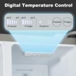 Iceblue 15.6 Cu.Ft. Side by Side Refrigerators, Zoning Temperature Control Frost Free Beverage Refrigerators, Black Stainless Steel Beverage Fridge with Freezer