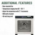 LEM Products BigBite 10-Tray Stainless Steel Dehydrator, Food Dehydrator for Beef Jerky, Meat, Vegetables, and Fruits, Includes Dryer Machine and 10 Trays, Silver