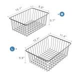 iSPECLE Upright Freezer Organizer Bins - 6 Pack Standup Freezer Organizers for 16 Cu.Ft Upright Freezer Easily Get Food Stop Food Fall out from Freezer Improve Air Circulation, 3 Large 3 Medium, Black