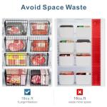 iSPECLE Upright Freezer Organizer Bins - 6 Pack Standup Freezer Organizers for 16 Cu.Ft Upright Freezer Easily Get Food Stop Food Fall out from Freezer Improve Air Circulation, 3 Large 3 Medium, Black