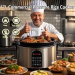 17.8QT Commercial Electric Pressure Cooker stainless steel Pressure Cooker | 24-hour Presetting |8 in 1 slow cooker with temperature control | LED Multifunction Food Warmer with nonstick pot