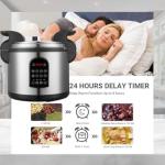 17.8QT Commercial Electric Pressure Cooker stainless steel Pressure Cooker | 24-hour Presetting |8 in 1 slow cooker with temperature control | LED Multifunction Food Warmer with nonstick pot