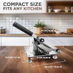 ZOMAT Manual Meat Slicer for Home – Stainless Steel Frozen Meat Cutter with Extra Blade – Adjustable Thickness – Heavy Duty Handheld Slicer for Hot Pot, BBQ, Deli