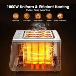 Digital Smart Toaster 4 Slice, Dual Touchscreen with Independent Control | Wide Slot for Bagel, Bread and More | 1800W, 6 Browning Levels, Defrost, Reheat, Single-Slice Function | Stainless Steel