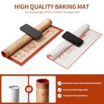 Silicone Baking Pastry Dough Mat - 28x20Inch Extra Large Cookie Bread Rolling Mats Sheet, Nonstick Kitchen Counter Kneading Board, Thick Reusable Pie Cookies Pizza Fondant Making Matt with Measurement