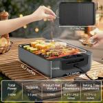 Amornest Indoor Smokeless Grill – 1100W Electric Grill Indoor with Dual Turbo Smoke Extractor, Dishwasher Safe Plates, Portable and Detachable Indoor Electric Smokeless Grill with Drip Pan