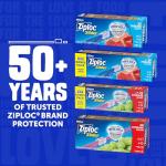 Ziploc Food Storage Gallon Freezer Slider Bags, Power Shield Technology for More Durability, 72 count