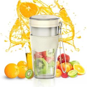 CKemu Portable Blender Shakes and Smoothies, Rechargeable Cordless Blender, 13.5 oz, BPA Free, Dishwasher Safe