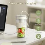 CKemu Portable Blender Shakes and Smoothies, Rechargeable Cordless Blender, 13.5 oz, BPA Free, Dishwasher Safe