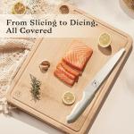 imarku Kitchen Knife Set, Japanese Knives Set For Kitchen, Stainless Steel Knife Set With Block, Deba Knives For Fish/Meat Slicing, Kitchen Essentials, White, Anti-Slip Handle, Dishwasher Safe