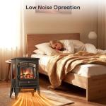 ZAFRO Electric Fireplace Stove, 5100 BTU Quick Heating Electric Fireplace Heater with Adjustable Flame Brightness, 1000W/1500W Thermostat, for Living Room, Bedroom