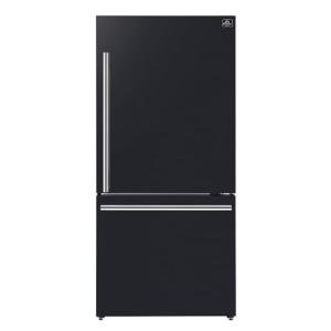Forno 31" Milano Espresso Black Fridge with Bottom Freezer - 17.2 cu. ft Counter Depth Refrigerator with Touch Control & LED - Swing Door Fridge with Adjustable Door Bins and Crisper Drawer