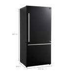 Forno 31" Milano Espresso Black Fridge with Bottom Freezer - 17.2 cu. ft Counter Depth Refrigerator with Touch Control & LED - Swing Door Fridge with Adjustable Door Bins and Crisper Drawer
