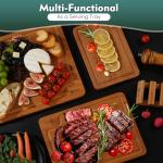 Bamboo Cutting Board, Non Slip Wood Cutting Boards for Kitchen 3 Packs Holder and Over Sink Nice Solid Thick Durable Cutting Boards for Kitchen Large Small Vegetables Fruits Kitchen Gifts (Carbonized)