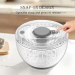 X&E Large 6-Quart Salad Spinner, Family-Size Lettuce Dryer, One-Touch Brake, Fruit & Veggie Washer, Dishwasher Safe, Essential Kitchen Helper