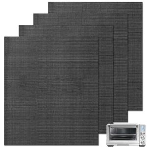 GWYSY 4 Packs Oven Liners for Bottom of Oven, 16"x12" Pre-Cut Rectangle Reusable Fiberglass Heat Resistant Non-Stick Mats for Breville BOV900BSS BOV950BSS Smart Oven Air Fryer Pro Convection Oven