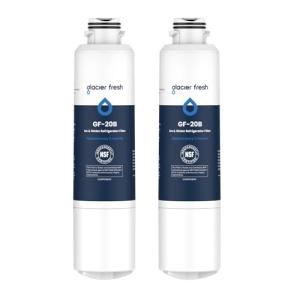 GLACIER FRESH Compatible with Samsung DA29-00020B Refrigerator Water Filter, DA29-00020A/B, DA29-00020B-1, HAF-CIN/EXP, 46-9101, RF4267HARS For French Door Fridge Kitchen (2 PACK)