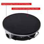 Health and Home Crepe Maker - 13 Inch Crepe Maker & Electric Griddle & Non-stick Pancake Maker-Crepe Pan (Silver-A)