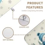 Winter Dish Drying Mat Winter Snowman Large Kitchen Mats Dish Drying Pad Blue Snowman Pine Tree Absorbent Dish Dryer Mat for Kitchen Countertops Microfiber Drainer Pad Dish Drying Mats (18x24 in)