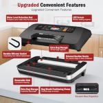 95kpa Vacuum Sealer Machine, Updated 2025 Commercial Fully Automatic Food Sealer, 10-in-1Functions & Powerful Sealing System with Double Heat Seal, Easy-Lock Handle, Built-inCutter and Bag Storage