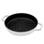 Flavehc Bread Oven Cast Iron Bread Dutch Oven with Cloche Lid for Bread Baking White Enameled Cast Iron Bread Oven with Dome Lid for Sourdough, 9.8 Inches