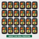 Freshware Meal Prep Containers 15 Count (Pack of 1) Compartment Food Storage Containers with Lids, Bento Box, BPA Free, Stackable, Microwave/Dishwasher/Freezer Safe (28 oz) (Color May Vary)