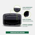 Freshware Meal Prep Containers 15 Count (Pack of 1) Compartment Food Storage Containers with Lids, Bento Box, BPA Free, Stackable, Microwave/Dishwasher/Freezer Safe (28 oz) (Color May Vary)