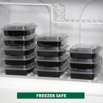 Freshware Meal Prep Containers 15 Count (Pack of 1) Compartment Food Storage Containers with Lids, Bento Box, BPA Free, Stackable, Microwave/Dishwasher/Freezer Safe (28 oz) (Color May Vary)