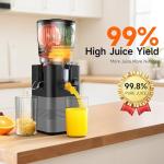 Cold Press Juicer Machines, Airpher 400W Juicer Machines with 5.8" Wide Feed Chute, Slow Masticating Juicer For Whole Vegetables & Fruits with High Juice Yield, Easy to Clean Gray