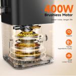 Cold Press Juicer Machines, Airpher 400W Juicer Machines with 5.8" Wide Feed Chute, Slow Masticating Juicer For Whole Vegetables & Fruits with High Juice Yield, Easy to Clean Gray