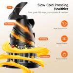 Cold Press Juicer Machines, Airpher 400W Juicer Machines with 5.8" Wide Feed Chute, Slow Masticating Juicer For Whole Vegetables & Fruits with High Juice Yield, Easy to Clean Gray