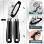 Multifunctional Heavy Duty Can Opener Manual Smooth Edge Can Opener and Bottle Openers with Magnet Durable Sharp Cutting Blade Comfortable Handle Big Effort-Saving Knob Kitchen Tool