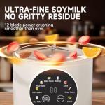 8-in-1 Automatic Nut Milk Maker Machine, 50oz Soy Milk Maker with 12 Blades, Nut Milk Maker Blender for Homemade Plant-Based Milk, Oat, Soy, with Self-Cleaning, Keep Warm, 12-Hour Delay