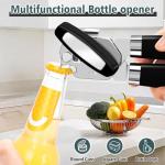 Multifunctional Heavy Duty Can Opener Manual Smooth Edge Can Opener and Bottle Openers with Magnet Durable Sharp Cutting Blade Comfortable Handle Big Effort-Saving Knob Kitchen Tool