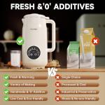 8-in-1 Automatic Nut Milk Maker Machine, 50oz Soy Milk Maker with 12 Blades, Nut Milk Maker Blender for Homemade Plant-Based Milk, Oat, Soy, with Self-Cleaning, Keep Warm, 12-Hour Delay