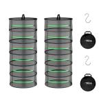 iPower 2ft 6-Layer Herb Drying Rack Breathable Mesh Hanging Dryer with Zippers Foldable Heavy Duty Ring for Garden Plant, Free Storage Bag and Hook Included, 2 Packs