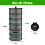 iPower 2ft 6-Layer Herb Drying Rack Breathable Mesh Hanging Dryer with Zippers Foldable Heavy Duty Ring for Garden Plant, Free Storage Bag and Hook Included, 2 Packs