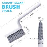 Lumkew Grout Cleaner Brush V Shape, Stiff Grout Cleaning Brushes for Tile Floor, Handheld Grout Scrub Brush Set for Shower, Bathroom, Kitchen, Household Use,2 pcs