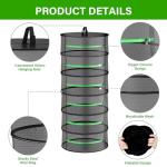 iPower 2ft 6-Layer Herb Drying Rack Breathable Mesh Hanging Dryer with Zippers Foldable Heavy Duty Ring for Garden Plant, Free Storage Bag and Hook Included, 2 Packs